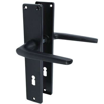 Türklinke ergonomisch Türdrücker Langschildgarnitur Schwarz Türgriff Türbeschlag