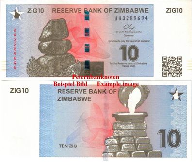 Simbabwe / Zimbabwe 10 Zig 2024 P W110 6199#