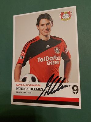 Bayer Leverkusen , P. Helmes , Autogrammkarte, Fussball