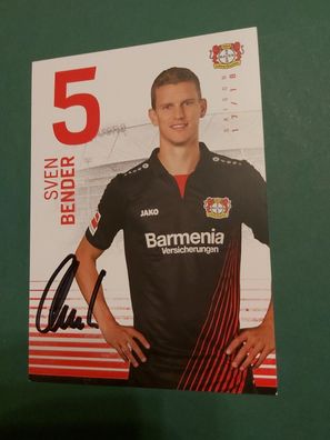 Bayer Leverkusen , S. Bender , Autogrammkarte, Fussball