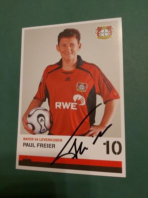 Bayer Leverkusen , P. Freier , Autogrammkarte, Fussball