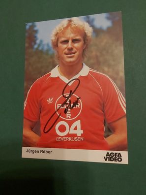 Bayer Leverkusen , J. Röber , Autogrammkarte, Fussball