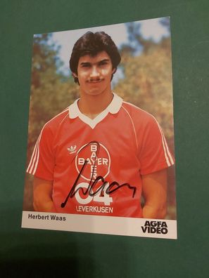 Bayer Leverkusen , H. Waas , Autogrammkarte, Fussball