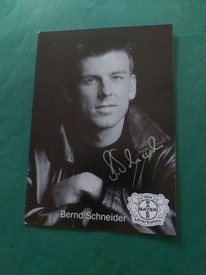Bayer Leverkusen , B. Schneider , Autogrammkarte , Fussball