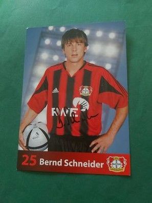 Bayer Leverkusen , B. Schneider , Autogrammkarte , Fussball