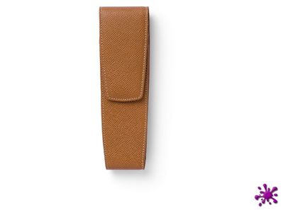 Graf von Faber Castell Leder Stecketui für zwei Schreibgeräte, braun, genarbt