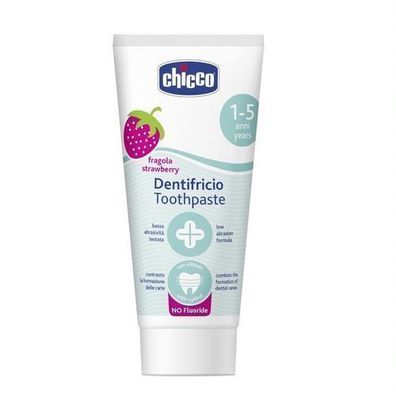 Chicco Zahnpasta Erdbeer-Geschmack ohne Fluorid fuer Kinder 1-5 Jahre, 50ml