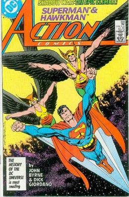 Action Comics # 588 (John Byrne) (Superman, co-starring Hawkman) (USA,1987)