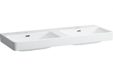 Laufen Doppelwaschtisch Pro S 1300x175x465 mm 2 Hahnlöcher mit Überlauf Weiß Bad