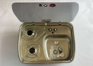 2 Fl. Kocher+Spüle NG/HBS1102I Dometic Glasabdeckung f. Wohnmobil 30mbar 71366Lg