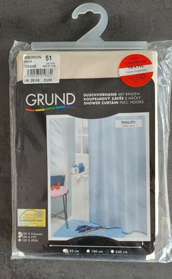 Textil Duschvorhang Madison Beige 120x200cm mit Metallösen + DV- Ringen