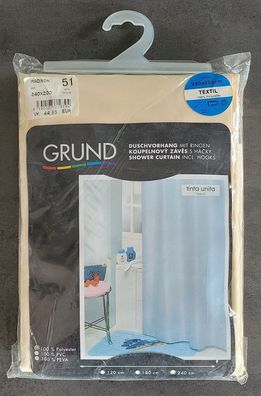 Textil Duschvorhang Madison Beige 240x200cm mit Metallösen + DV- Ringen