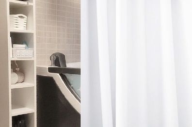 Textil Duschvorhang Madison Weiß/White 240x200cm mit Metallösen+DV- Ringen