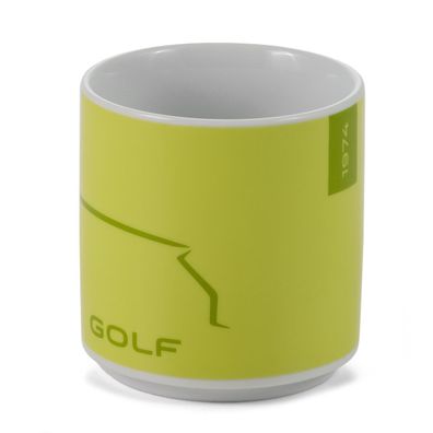 Original VW Kaffeetasse Golf Tasse Becher 250ml Porzellan gelb/grün 5HG069601