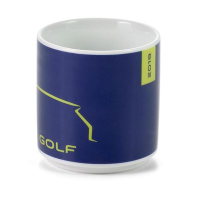 Original VW Kaffeetasse Golf Tasse Becher 250ml Porzellan blau/gelb 5HG069601G