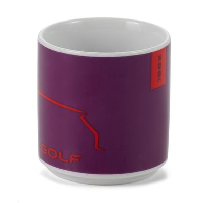 Original VW Kaffeetasse Golf Tasse Becher 250ml Porzellan lila/rot 5HG069601A