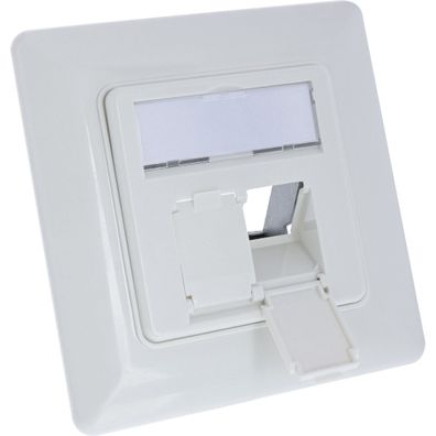 InLine® Rahmenset für 2x RJ45 Bu/LSA Einsatz, Keystone SNAP-In, weiß RAL9010
