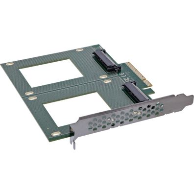InLine® PCIe Karte zu 2x intern U.2 NVMe SFF-8639 – Bifurcation, PCIe x8, breit