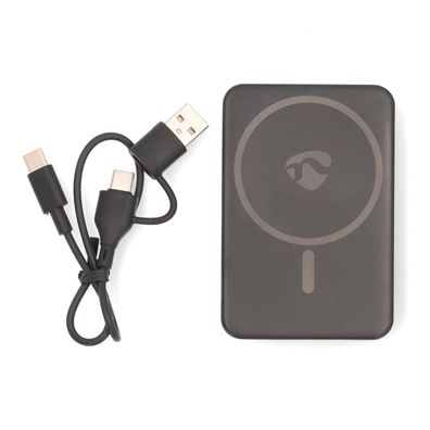 NEDIS Powerbank 5000mAh für kabelloses Laden, schwarz