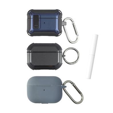 4smarts Case Set Alpha AirPods Pro 2,3er Set blau, rau, chwarz