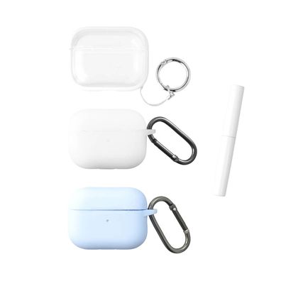 4smarts Case Set Omega AirPods Pro2,3er Set weiß, hellblau