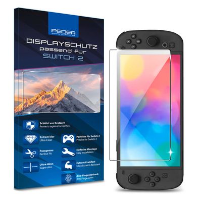 PEDEA Displayschutz für Nintendo Switch 2 2025 Schutzfolie 9H