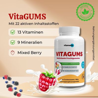 VitaGUMS - Premium Multivitamin + Mineral Gummies - 60 Stück