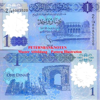 LIBYEN / LIBYA 1 Dinar 2019 Unc P 80 Polymer 6102#