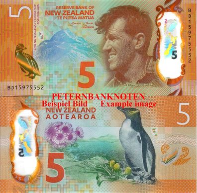 Neuseeland / NEW Zealand 5 Dollars 2015 UNC P.191 6325#