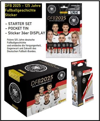 Panini DFB 125 Jahre Fußballgeschichte 36er Display + Starter Set Sticker POCKET TIN