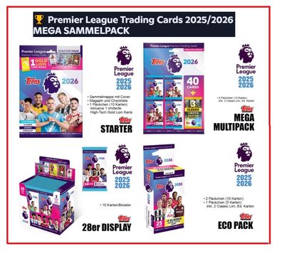 Topps Premier League Trading Cards 2025/2026 28er Display + Starter PACK