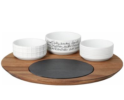 Häppchenweise Servierbrett mit Schälchen "Gemeinsam"