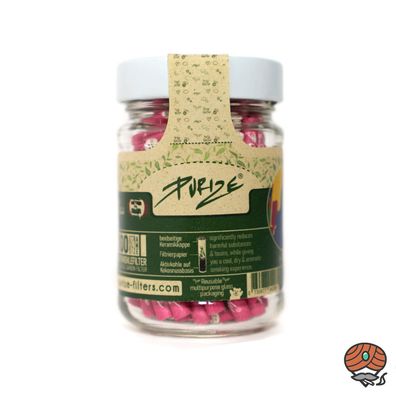 Purize Glas 100er Aktivkohlefilter XTRA SLIM pink