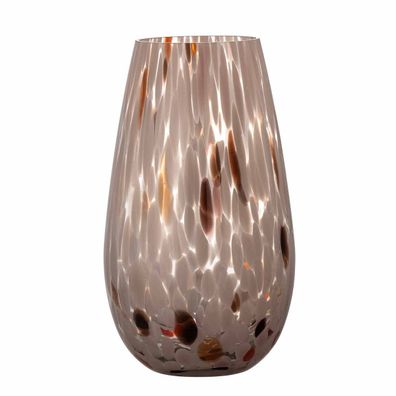 Bloomingville 82057000 Glas Tischvase Artem, Bunte Blumenvase & Dekovase, gepunktet