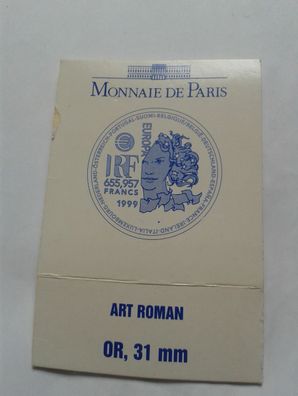 Umverpackung für 655,957 Francs 1999 Frankreich Gold Art Roman