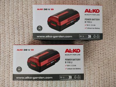 2 x AL-KO Akku 36V 2,5Ah Li-Ion - Original Ersatzakku für alle 36V AL-KO Geräte