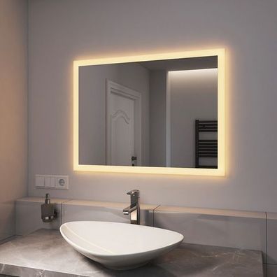 EMKE® LED Badspiegel mit Beleuchtung Badezimmerspiegel Wandspiegel 80x60cm