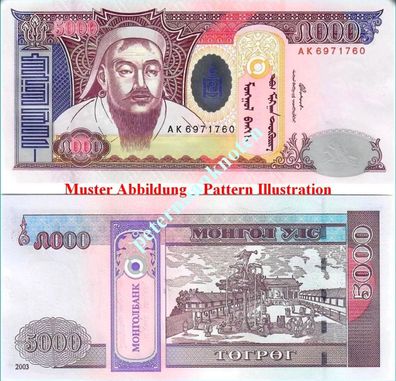 Mongolei / Mongolia 5000 TÖGRÖG 2003 Unc P. 68b 6595#