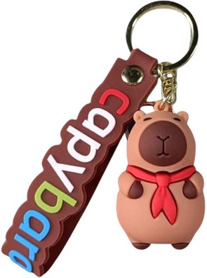 Capybara Schlüsselanhänger - mit rotem Halstuch