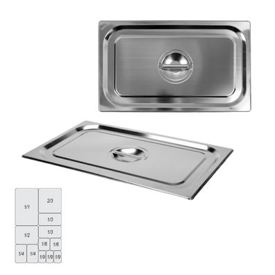 Gastro Behälter, Gastronomiebehälter Deckel Edelstahl GN 1/1 - 2/3