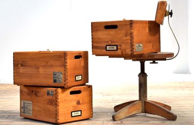 Set 3x Kiste mit Deckel Holz Antik Apotheker Vintage Kasten Alt Groß Loft Uhrmacher