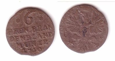 6 Pfennige Billon Münze Brandenburg Preussen 1710 (102332)