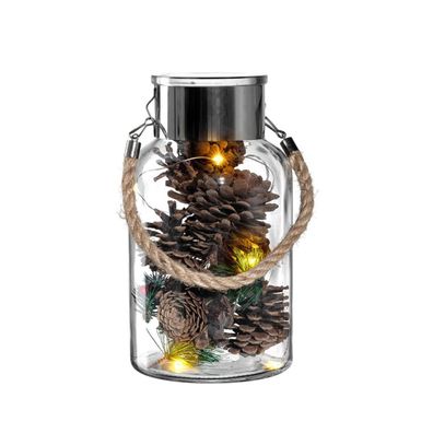 Leonardo 022948 LED Windlicht mit Winterdekoration