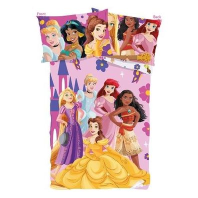Disney Princess Kinderbettwäsche 100 x 135 cm + Kissen 40 x 60 cm - weiche Baumwolle