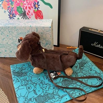 22cm Jellycat Otto Sausage Dog shoulder bag tags+ Dust Bag new