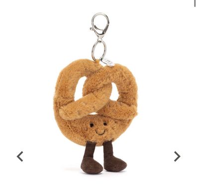 Authentic Jellycat Amuseables Pretzel Bag Charm plusch mit Etikett