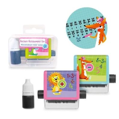 Trendhaus ABC-5 Rechen Rollstempel Set 2 teilig 3fach sortiert