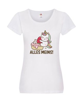 Alles meins! | Einhorn | Kuchen Damen Shirt Weiß