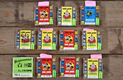 Konvolut 11x Super 8 Film Kiddie Movies Our Gang Comedies Western Defa Vorspanntitel
