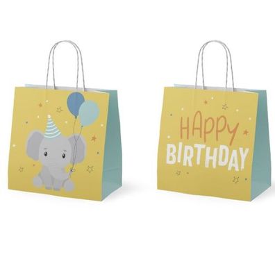 Geschenktragetasche Elefant - Happy Birthday 15 x 15 x 8 cm